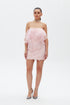 FLOUNCE DETAILED LACE MINI DRESS